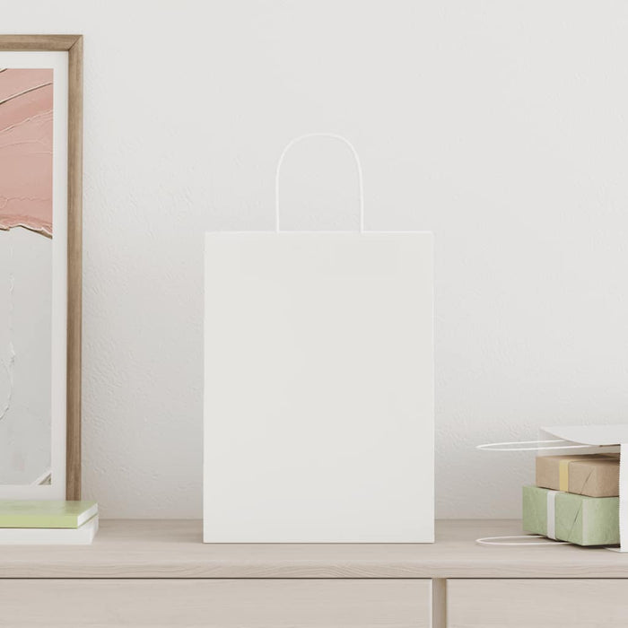 Pungi de hârtie 250 buc cu mânere albe 26x12x35 cm - WALTI WALTI