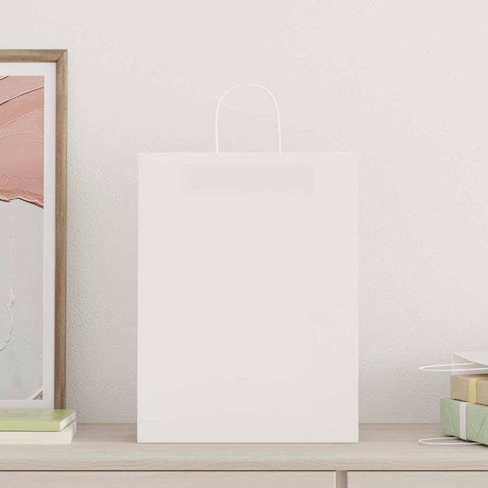 Pungi de hârtie 250 buc cu mânere albe 32x12x42 cm - WALTI WALTI