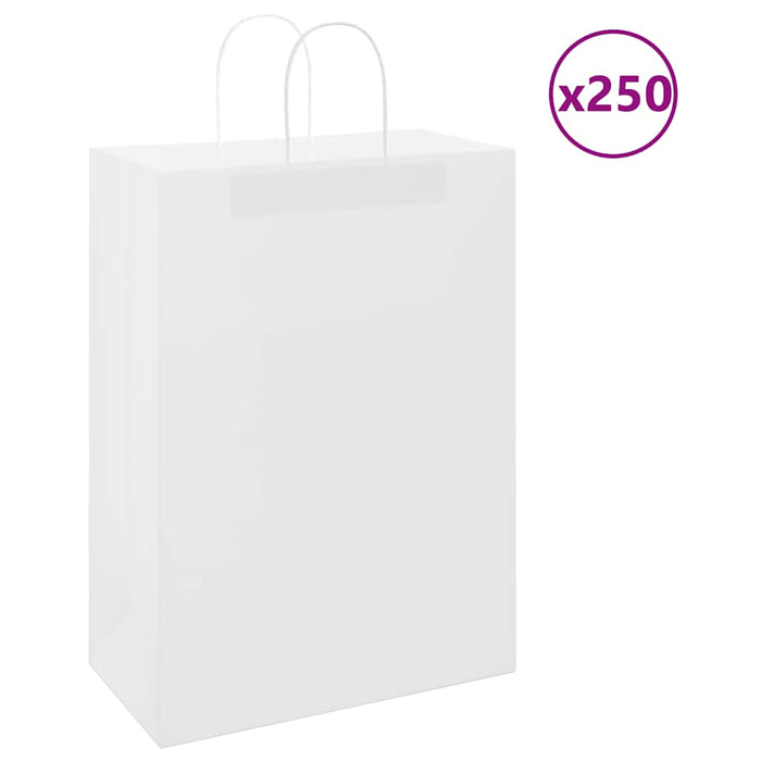 Pungi de hârtie 250 buc cu mânere albe 32x17x44 cm - WALTI WALTI