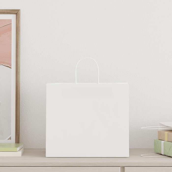 Pungi de hârtie 250 buc cu mânere albe 32x22x28 cm - WALTI WALTI