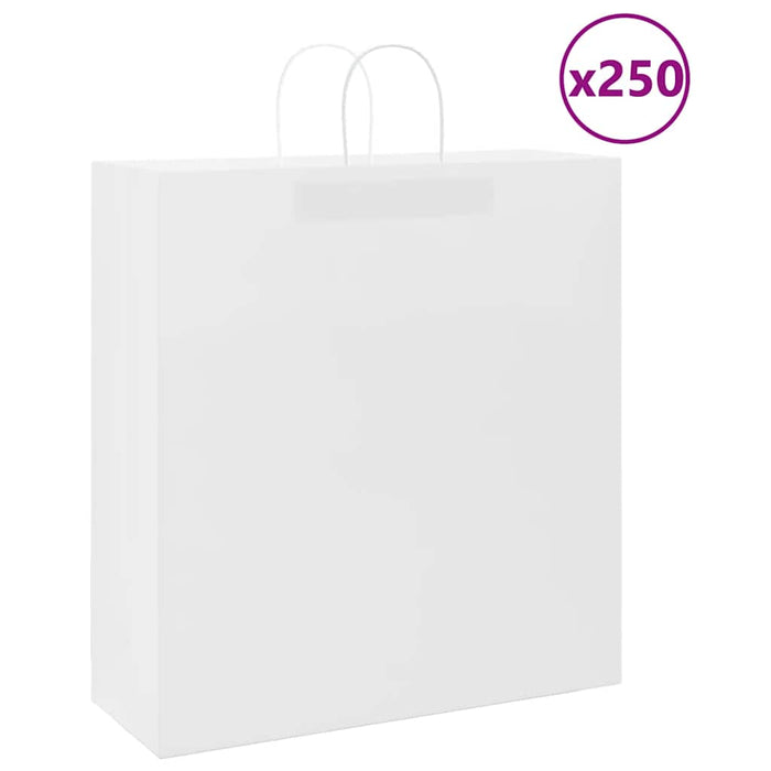 Pungi de hârtie 250 buc cu mânere albe 45x17x48 cm - WALTI WALTI