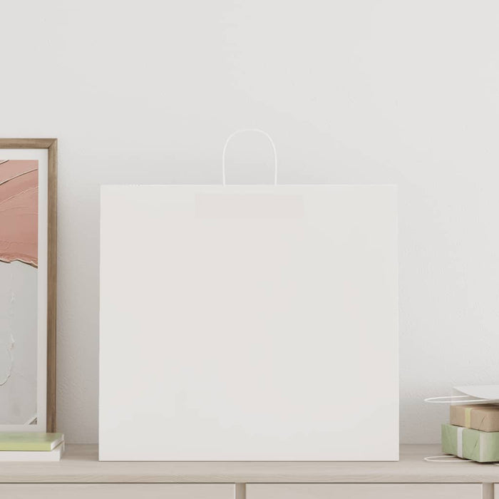 Pungi de hârtie 250 buc cu mânere albe 54x15x49 cm WALTI