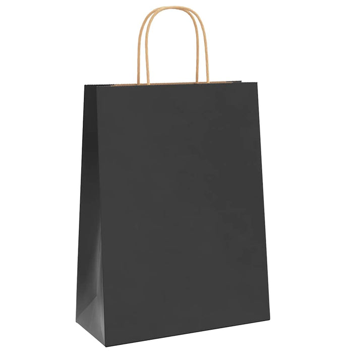 Pungi de hârtie 250 buc cu mânere negre 26x12x35 cm WALTI