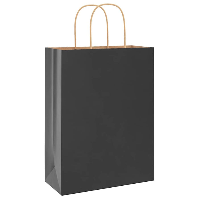 Pungi de hârtie 250 buc cu mânere negre 26x12x35 cm WALTI