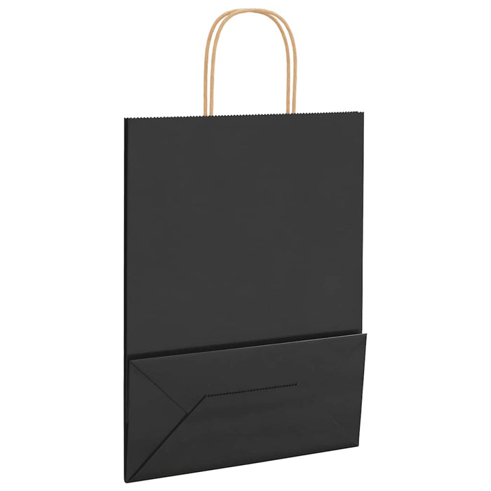 Pungi de hârtie 250 buc cu mânere negre 26x12x35 cm WALTI