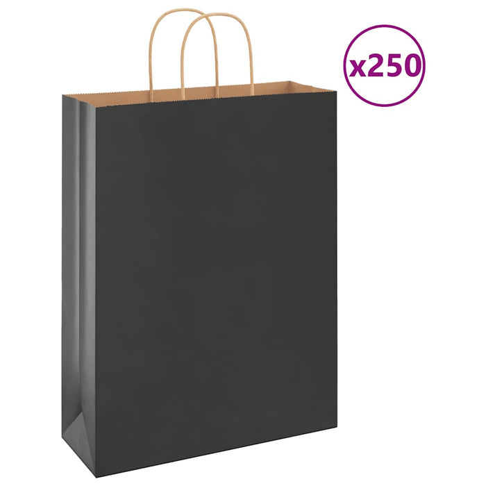Pungi de hârtie 250 buc cu mânere negre 32x12x42 cm - WALTI WALTI