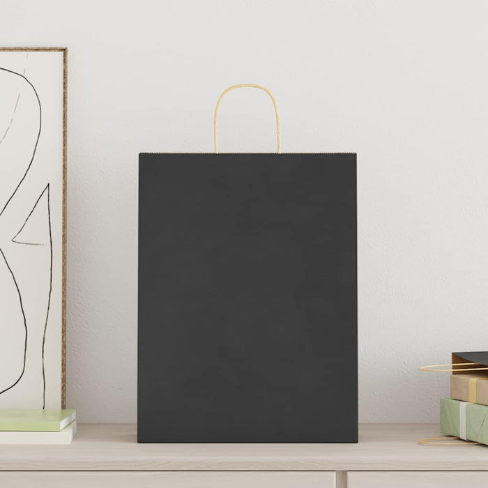 Pungi de hârtie 250 buc cu mânere negre 32x12x42 cm - WALTI WALTI