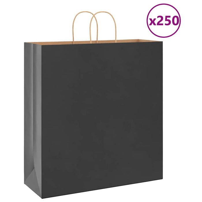 Pungi de hârtie 250 buc cu mânere negre 45x17x48 cm WALTI