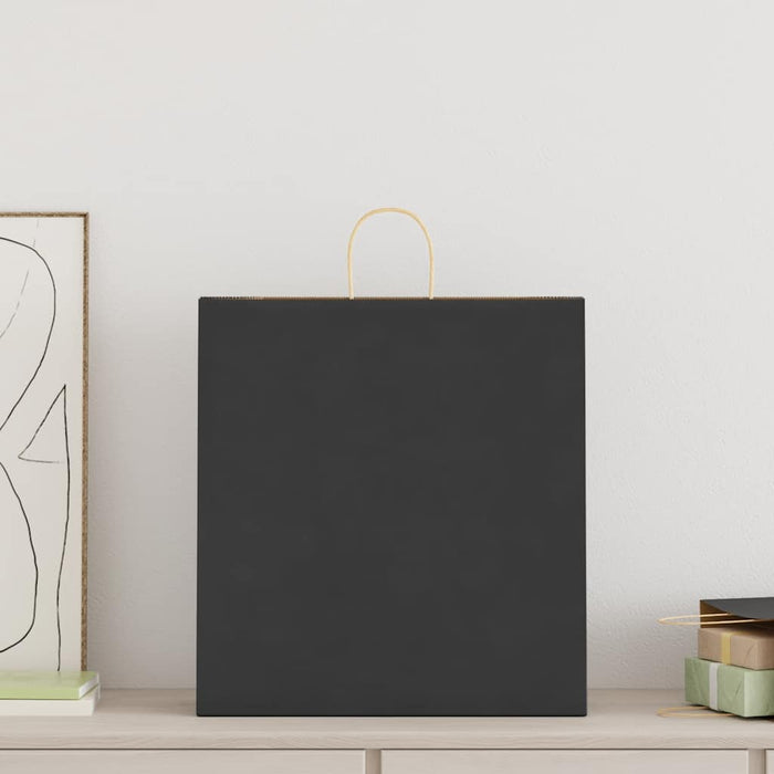 Pungi de hârtie 250 buc cu mânere negre 45x17x48 cm WALTI