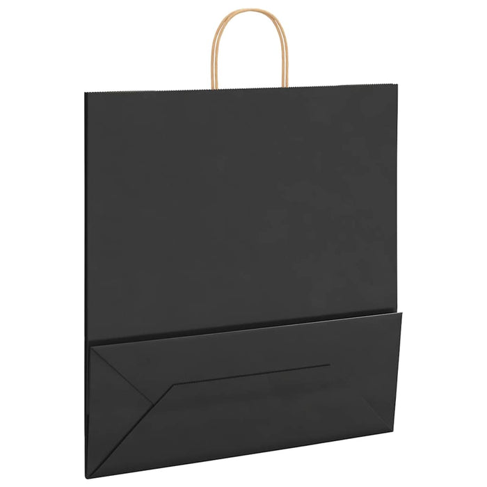 Pungi de hârtie 250 buc cu mânere negre 45x17x48 cm WALTI