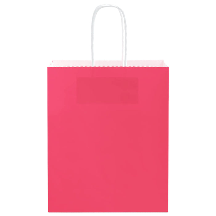 Pungi de hârtie 50 buc cu mânere roz 18x8x22 cm WALTI