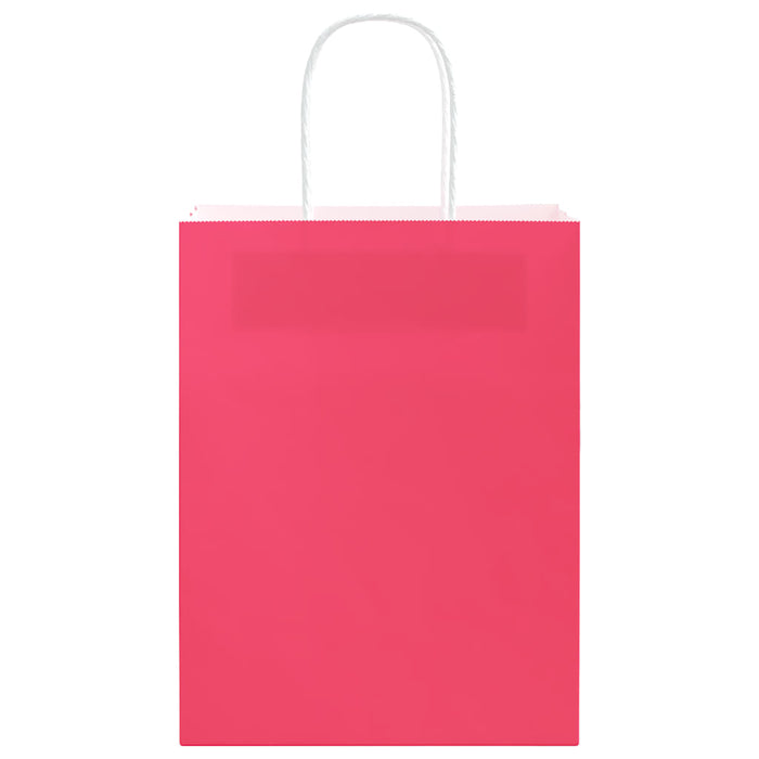 Pungi de hârtie 50 buc cu mânere roz 21x11x28 cm WALTI
