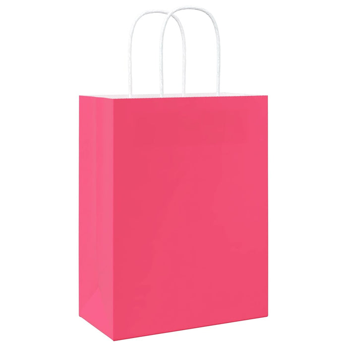 Pungi de hârtie 50 buc cu mânere roz 21x11x28 cm WALTI
