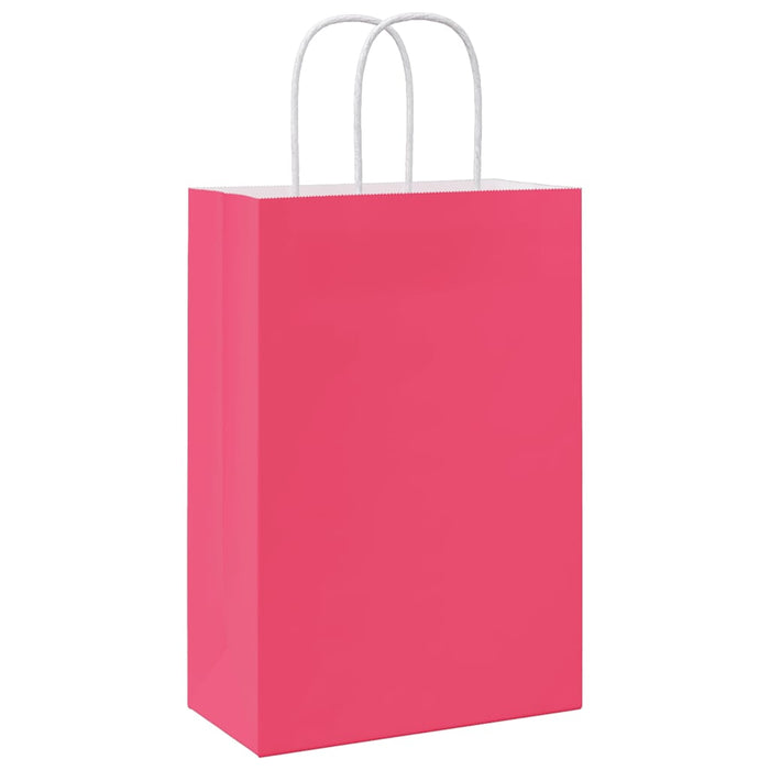 Pungi de hârtie 50 buc cu mânere roz 21x11x31 cm - WALTI WALTI