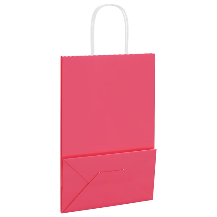 Pungi de hârtie 50 buc cu mânere roz 21x11x31 cm - WALTI WALTI