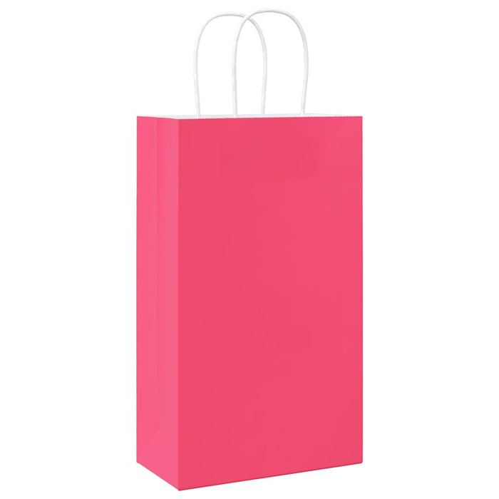 Pungi de hârtie 50 buc cu mânere roz 21x11x36 cm WALTI