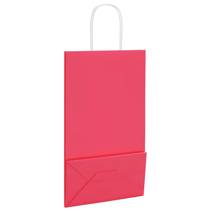 Pungi de hârtie 50 buc cu mânere roz 21x11x36 cm WALTI