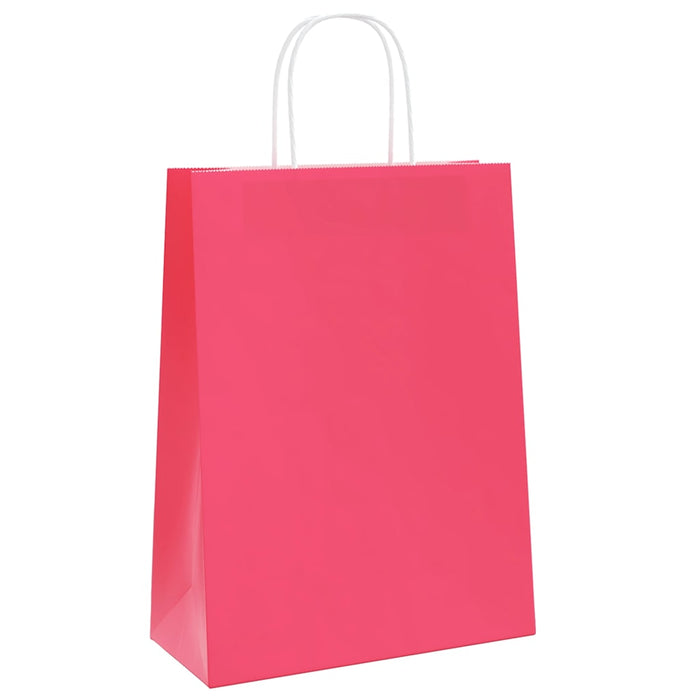 Saci de hârtie 50 buc cu mânere roz 26x12x35 cm - WALTI WALTI