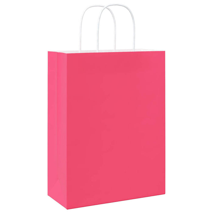 Saci de hârtie 50 buc cu mânere roz 26x12x35 cm - WALTI WALTI