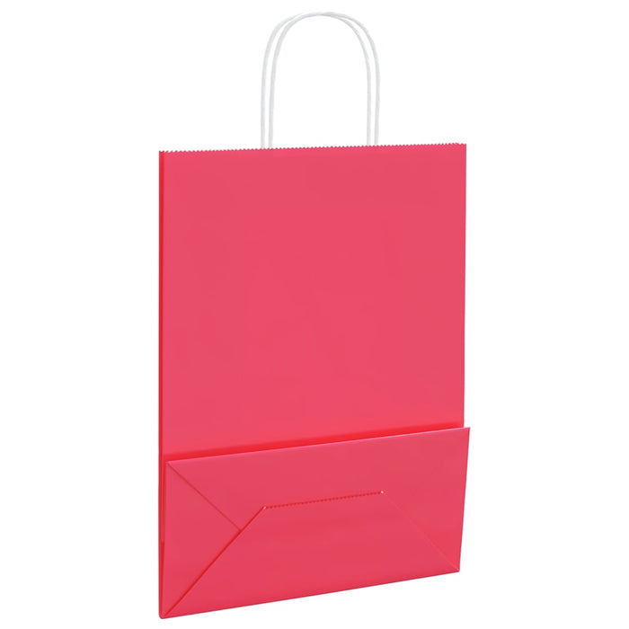 Saci de hârtie 50 buc cu mânere roz 26x12x35 cm - WALTI WALTI