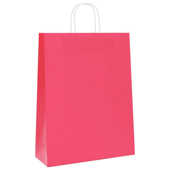 Pungi de hârtie 50 buc cu mânere roz 32x12x42 cm - WALTI WALTI