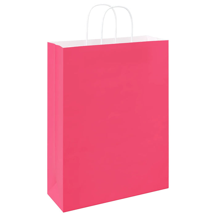 Pungi de hârtie 50 buc cu mânere roz 32x12x42 cm - WALTI WALTI
