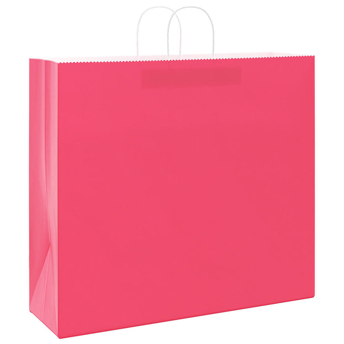 Pungi de hârtie 50 buc cu mânere roz 54x15x49 cm WALTI