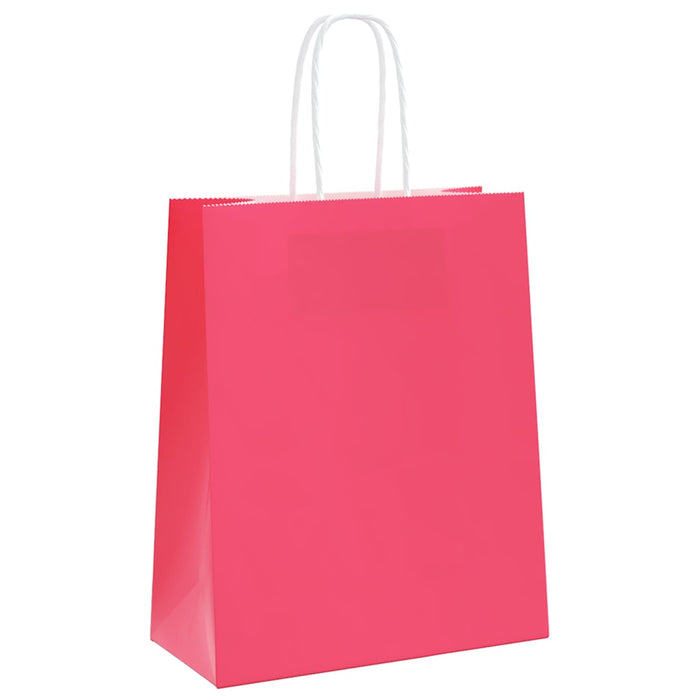 Pungi de hârtie 250 buc cu mânere roz 18x8x22 cm WALTI