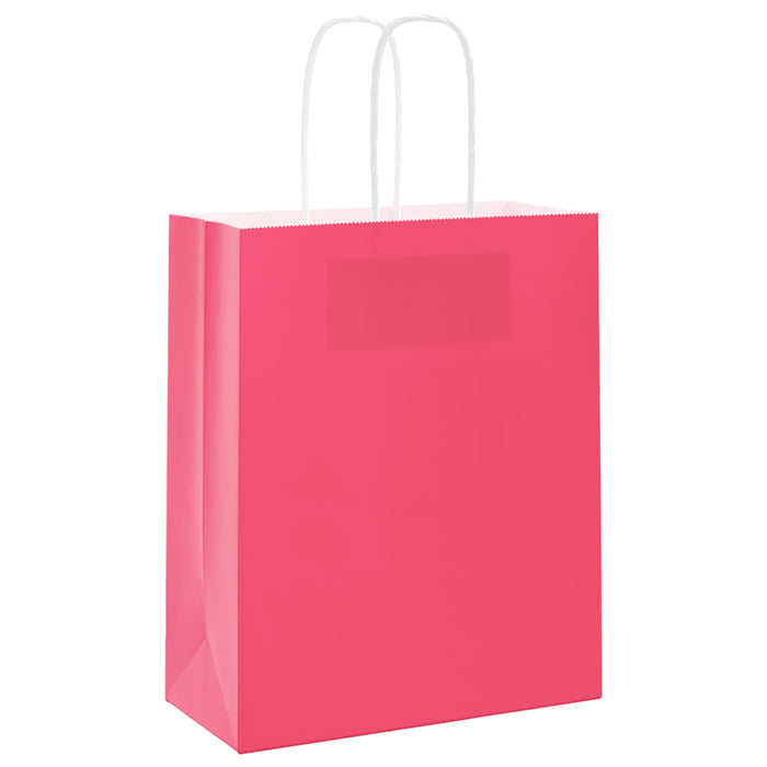 Pungi de hârtie 250 buc cu mânere roz 18x8x22 cm WALTI
