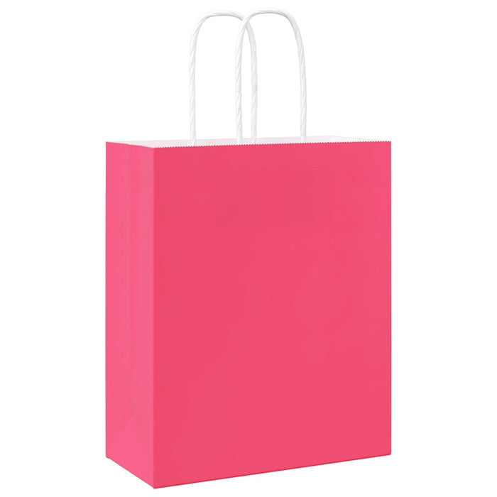 Pungi de hârtie 250 buc cu mânere roz 18x8x22 cm WALTI