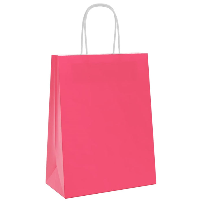 Pungi de hârtie 250 buc cu mânere roz 21x11x28 cm - WALTI WALTI