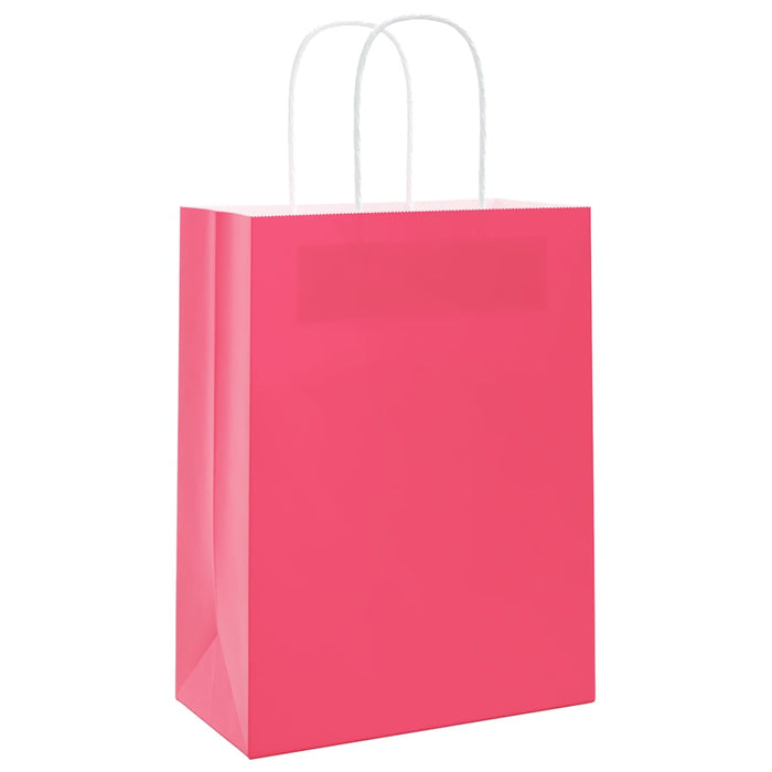Pungi de hârtie 250 buc cu mânere roz 21x11x28 cm - WALTI WALTI