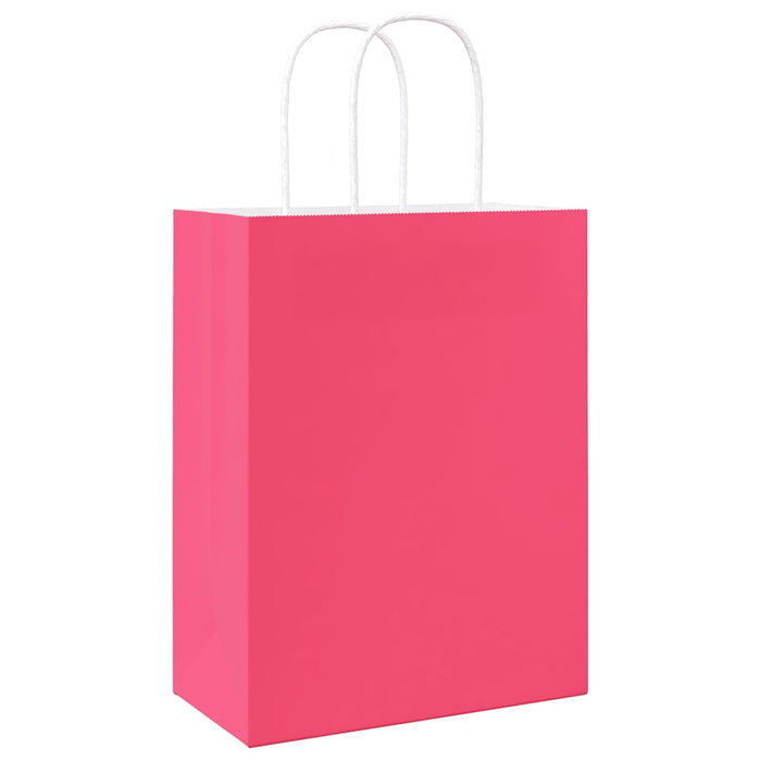 Pungi de hârtie 250 buc cu mânere roz 21x11x28 cm - WALTI WALTI