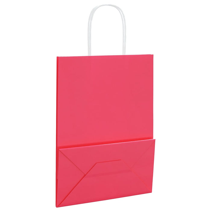 Pungi de hârtie 250 buc cu mânere roz 21x11x28 cm - WALTI WALTI