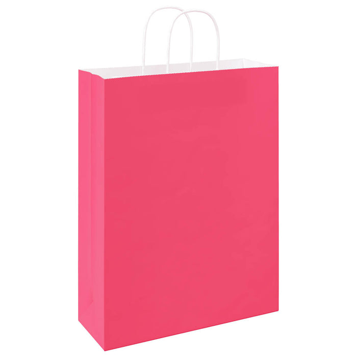 Pungi de hârtie 250 buc cu mânere roz 32x12x42 cm - WALTI WALTI