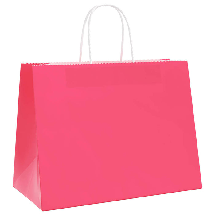 Pungi de hârtie 250 buc cu mânere roz 32x17x25 cm - WALTI WALTI