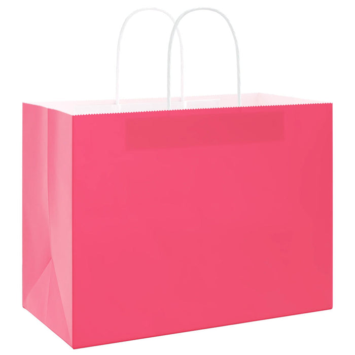 Pungi de hârtie 250 buc cu mânere roz 32x17x25 cm - WALTI WALTI
