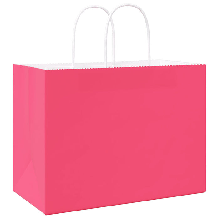 Pungi de hârtie 250 buc cu mânere roz 32x17x25 cm - WALTI WALTI