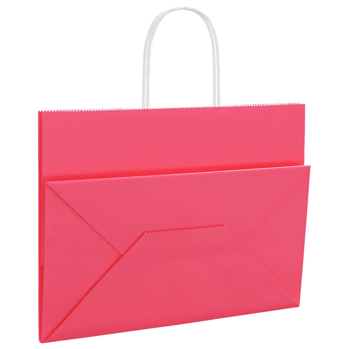 Pungi de hârtie 250 buc cu mânere roz 32x17x25 cm - WALTI WALTI