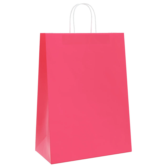 Pungi de hârtie 250 buc cu mânere roz 32x17x44 cm - WALTI WALTI