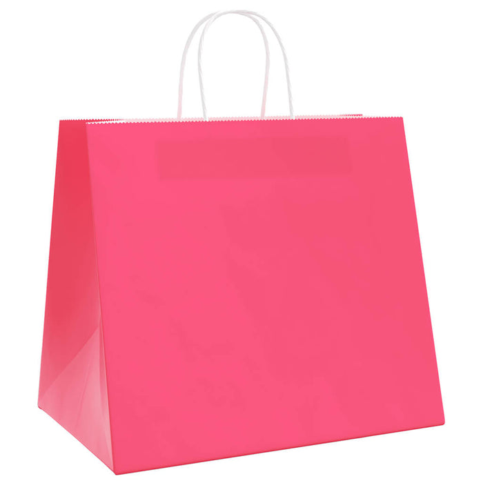 Pungi de hârtie 250 buc cu mânere roz 32x22x28 cm - WALTI WALTI