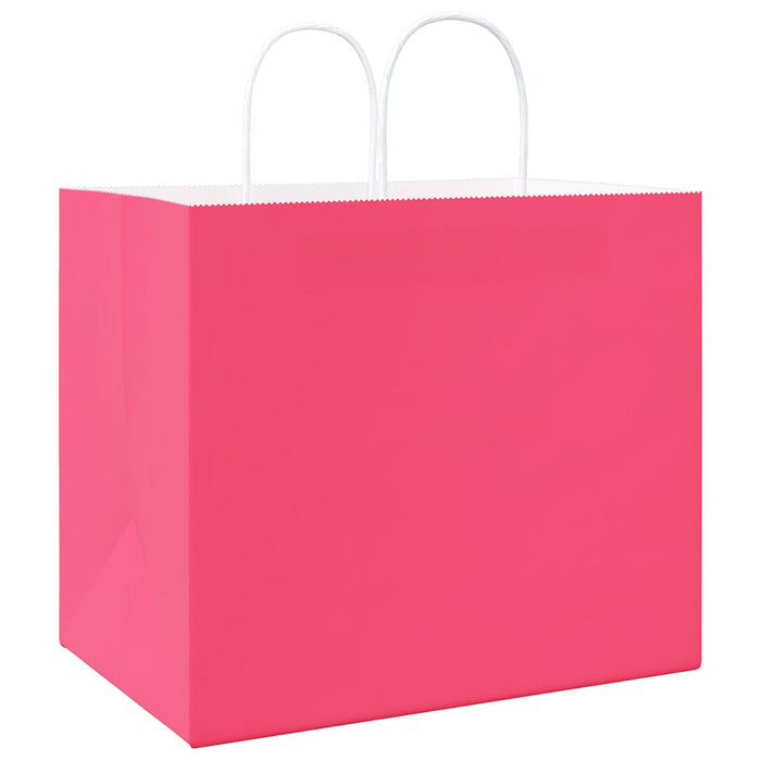 Pungi de hârtie 250 buc cu mânere roz 32x22x28 cm - WALTI WALTI