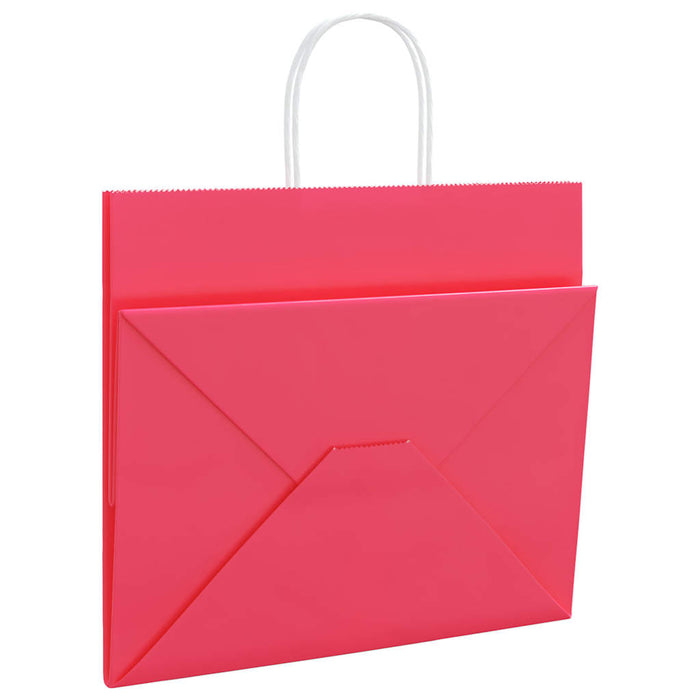 Pungi de hârtie 250 buc cu mânere roz 32x22x28 cm - WALTI WALTI