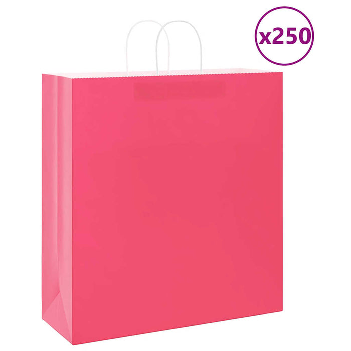 Pungi de hârtie 250 buc cu mânere roz 45x17x48 cm - WALTI WALTI
