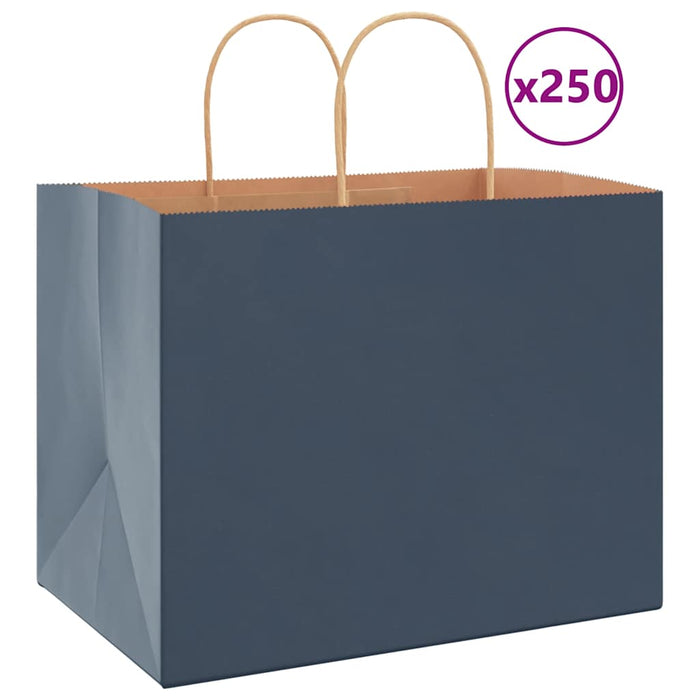 Pungi de hârtie 250 buc cu mânere Albastre 32x22x24 cm - WALTI WALTI