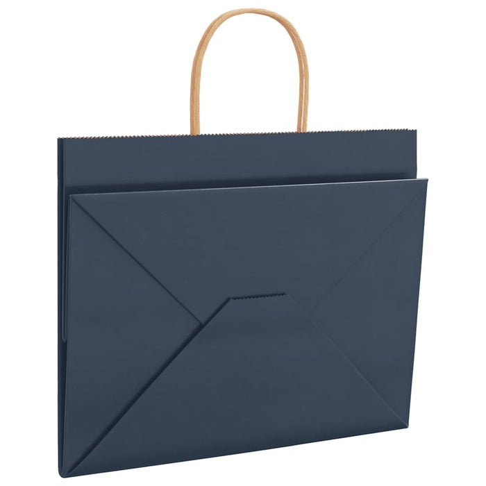 Pungi de hârtie 250 buc cu mânere Albastre 32x22x24 cm - WALTI WALTI