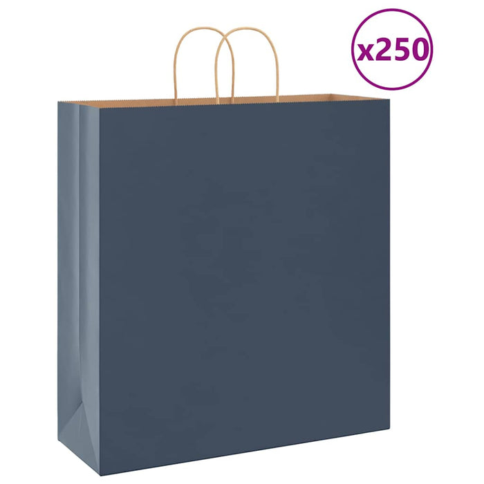 Pungi de hârtie 250 buc cu mânere Albastre 45x17x48 cm WALTI