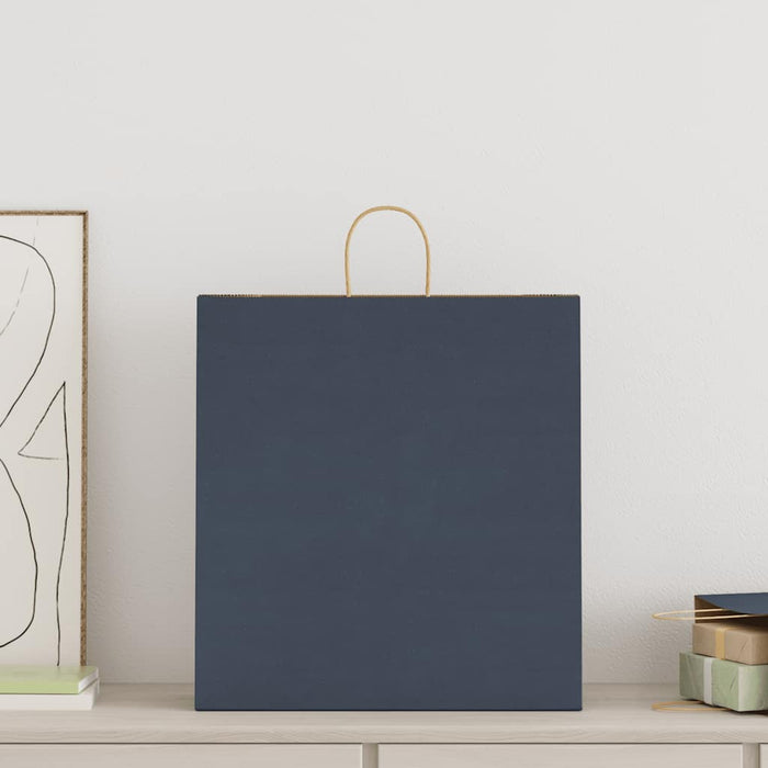 Pungi de hârtie 250 buc cu mânere Albastre 45x17x48 cm WALTI
