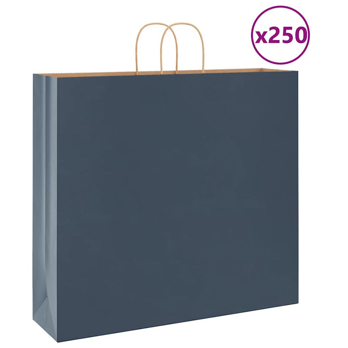 Saci de hârtie 250 buc cu mânere Albastru 54x15x49 cm - WALTI WALTI