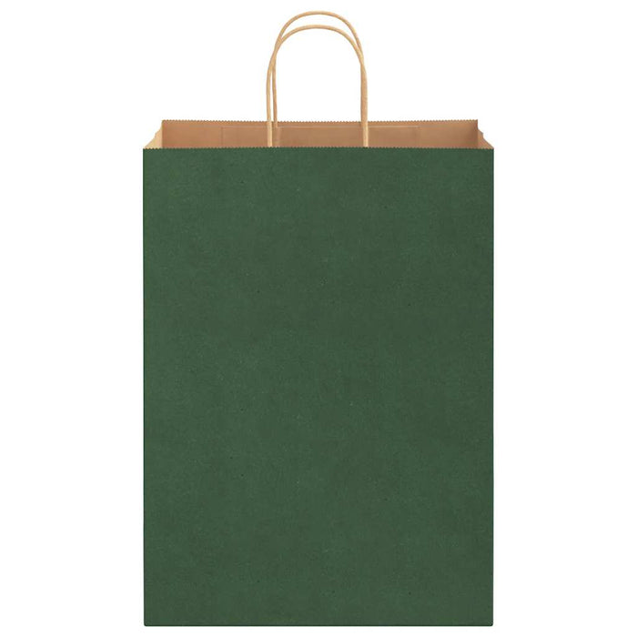 Pungi de hârtie 250 buc cu mânere verde 32x17x44 cm WALTI